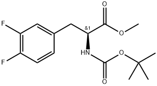 (S)-methyl 2-(tert-butoxycarbonylamino)-3-(3,4-difluorophenyl)propanoate 化学構造式