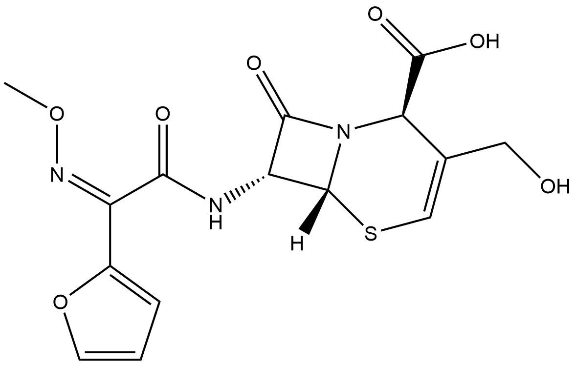 5-Thia-1-azabicyclo[4.2.0]oct-3-ene-2-carboxylic acid, 7-[[2-furanyl(methoxyimino)acetyl]amino]-3-(hydroxymethyl)-8-oxo-, [2R-[2α,6α,7β(Z)]]- (9CI) Structure