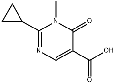 5-Pyrimidinecarboxylic acid, 2-cyclopropyl-1,6-dihydro-1-methyl-6-oxo- Structure