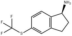 1H-Inden-1-amine, 2,3-dihydro-5-[(trifluoromethyl)thio]-, (1S)- 结构式