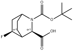 rel-2-(1,1-Dimethylethyl) (3R,5S)-5-fluoro-2-azabicyclo[2.2.2]octane-2,3-dicarbo… Struktur