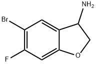 5-Bromo-6-fluoro-2,3-dihydro-1-benzofuran-3-amine 化学構造式