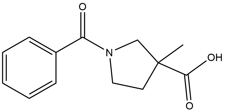 1-苯甲酰-3-甲基-吡咯烷-3-甲酸 结构式