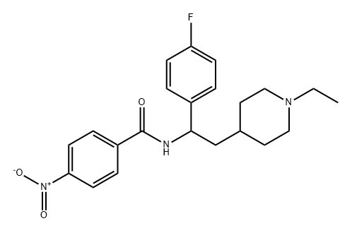 Benzamide, N-[2-(1-ethyl-4-piperidinyl)-1-(4-fluorophenyl)ethyl]-4-nitro- Structure