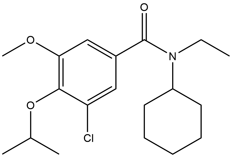 3-Chloro-N-cyclohexyl-N-ethyl-5-methoxy-4-(1-methylethoxy)benzamide 结构式