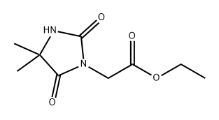 1-Imidazolidineacetic acid, 4,4-dimethyl-2,5-dioxo-, ethyl ester,127834-97-3,结构式