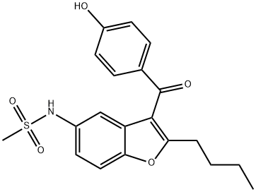 Methanesulfonamide, N-[2-butyl-3-(4-hydroxybenzoyl)-5-benzofuranyl]- Structure
