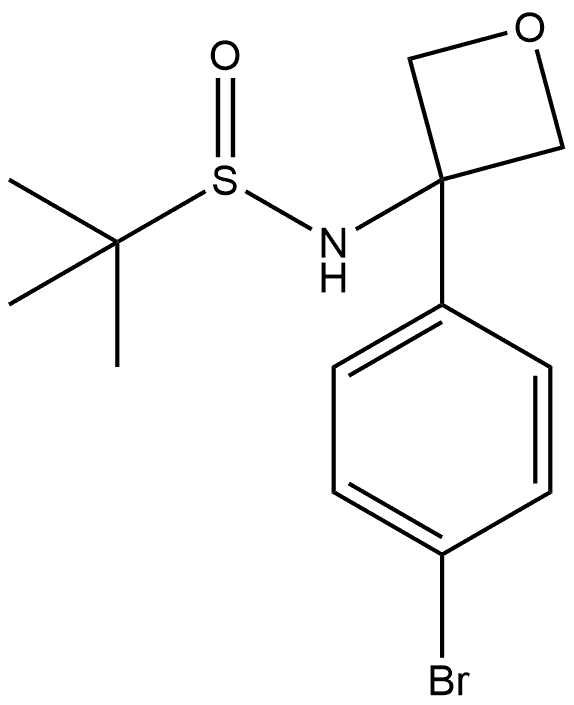 N-(3-(4-溴苯基)氧杂环丁-3-基)-2-甲基丙烷-2-亚磺酰胺,1279089-26-7,结构式