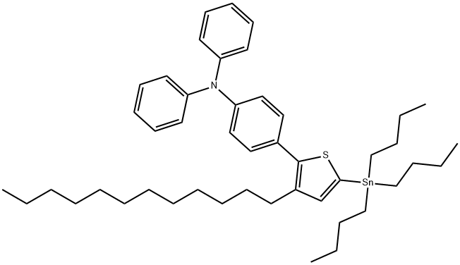 Benzenamine, 4-[3-dodecyl-5-(tributylstannyl)-2-thienyl]-N,N-diphenyl- Struktur