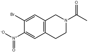 N-乙酰基-6-硝基-7-溴四氢异喹啉, 1279717-17-7, 结构式