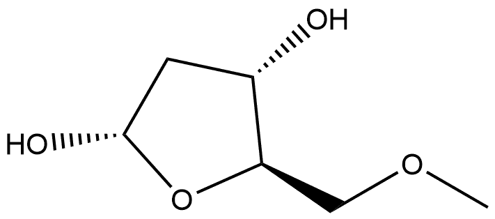 α-D-erythro-Pentofuranose, 2-deoxy-5-O-methyl- Structure