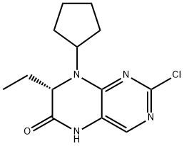 (7S)-2-氯-8-环戊基-7-乙基-5,7-二氢蝶啶-6-酮, 1280667-22-2, 结构式