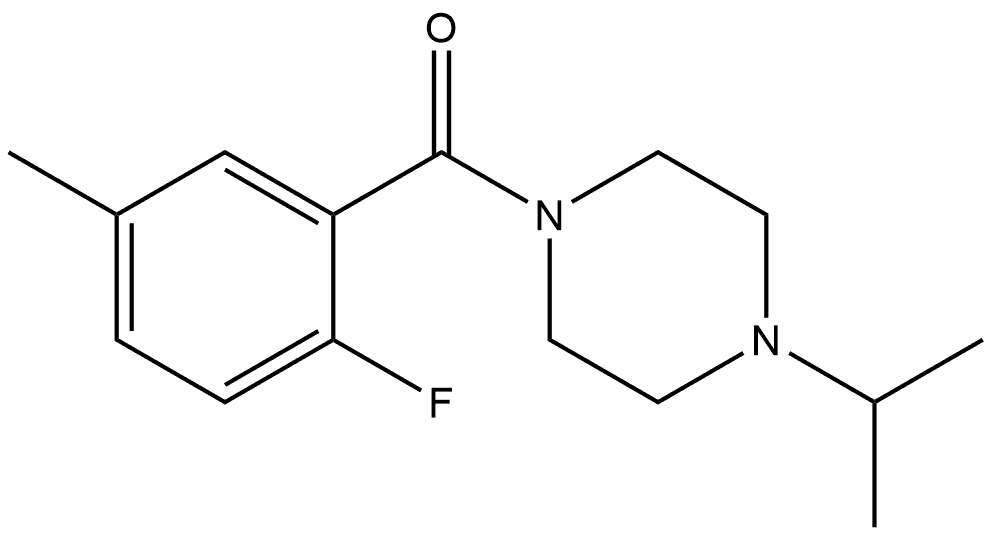 (2-Fluoro-5-methylphenyl)[4-(1-methylethyl)-1-piperazinyl]methanone 化学構造式