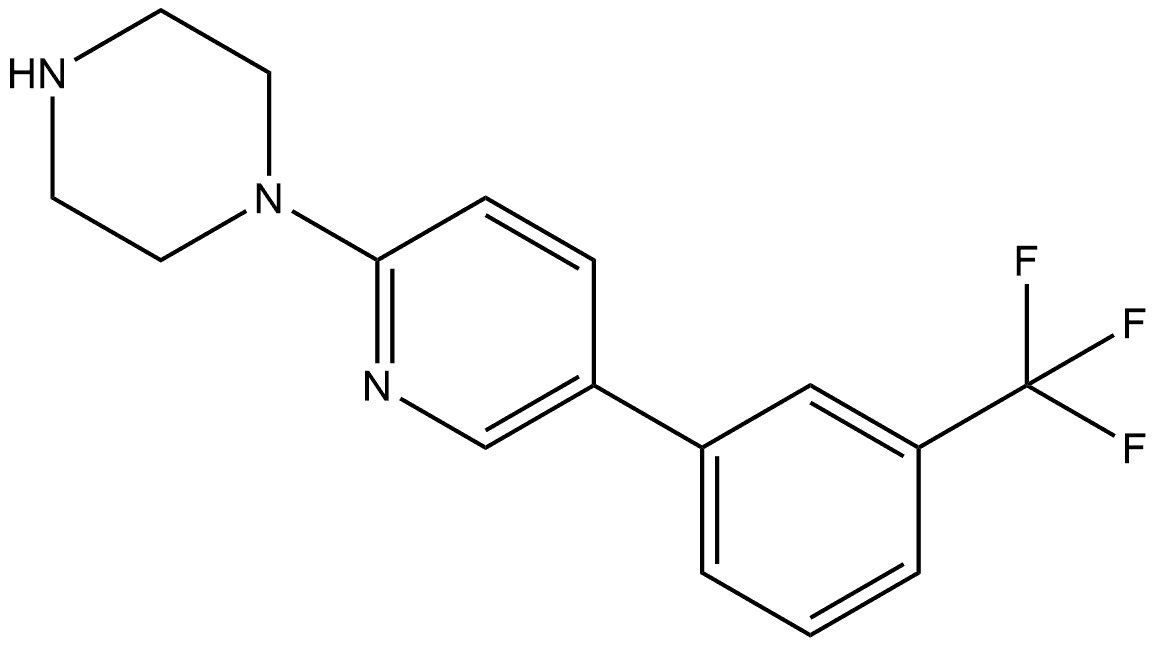 1-[5-[3-(Trifluoromethyl)phenyl]-2-pyridinyl]piperazine 结构式