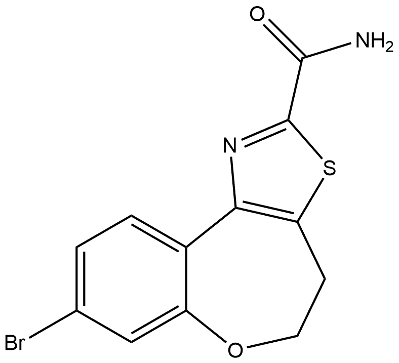 8-bromo-4,5-dihydro-6-oxa-3-thia-1-aza-benzo[e]azulene-2-carboxylic acid amide 结构式