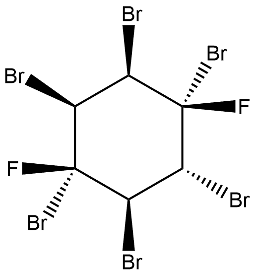 Cyclohexane, 1,2,3,4,5,6-hexabromo-1,4-difluoro-, (1α,2α,3β,4α,5β,6β)- (9CI) Structure