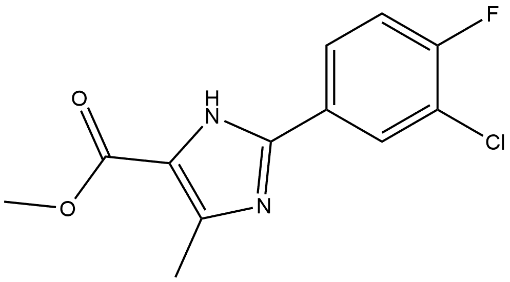 2-(3-氯-4-氟苯基)-5-甲基-1H-咪唑-4-甲酸甲酯 结构式