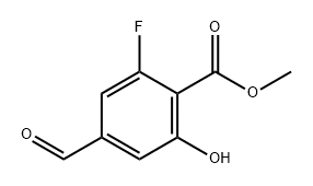 Benzoic acid, 2-fluoro-4-formyl-6-hydroxy-, methyl ester Structure