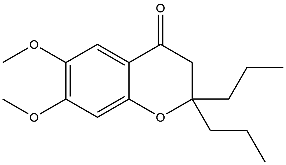 6,7-dimethoxy-2,2-dipropyl-3,4-dihydro-2H-1-benzopyran-4-one Structure