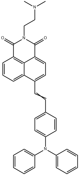 1H-Benz[de]isoquinoline-1,3(2H)-dione, 2-[2-(dimethylamino)ethyl]-6-[2-[4-(diphenylamino)phenyl]ethenyl]- 结构式