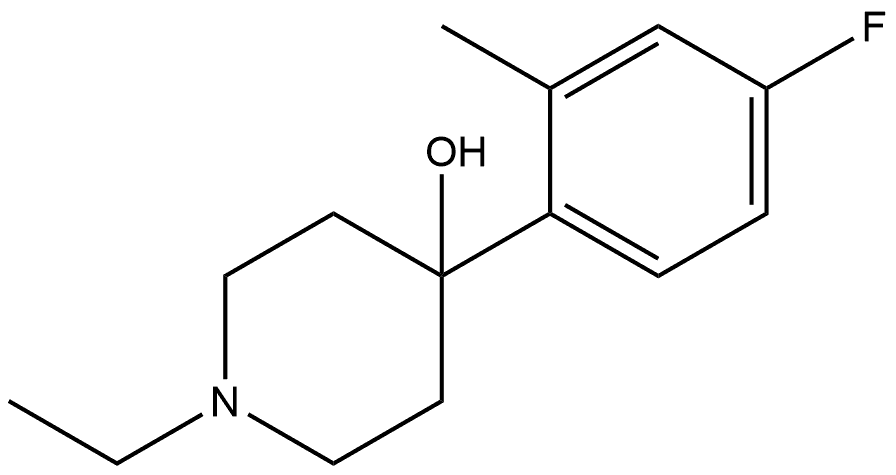 1-Ethyl-4-(4-fluoro-2-methylphenyl)-4-piperidinol,1284135-92-7,结构式