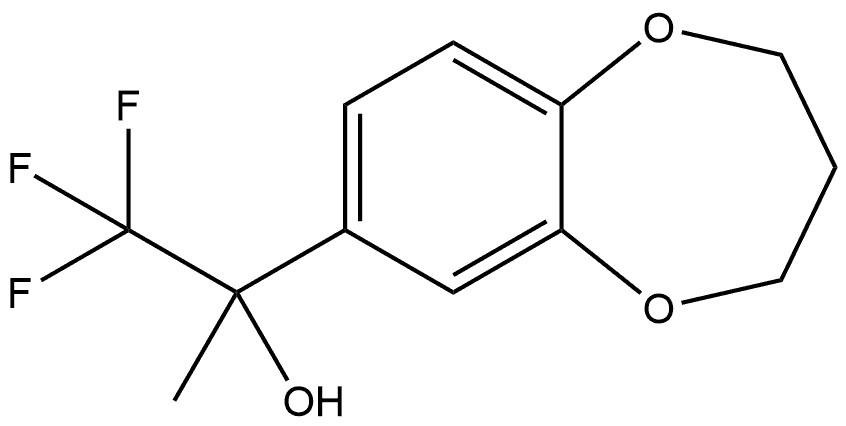 3,4-Dihydro-α-methyl-α-(trifluoromethyl)-2H-1,5-benzodioxepin-7-methanol 化学構造式