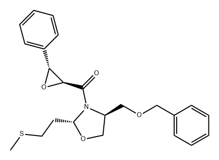 Methanone, [(2R,4S)-2-[2-(methylthio)ethyl]-4-[(phenylmethoxy)methyl]-3-oxazolidinyl][(2S,3R)-3-phenyl-2-oxiranyl]- Structure