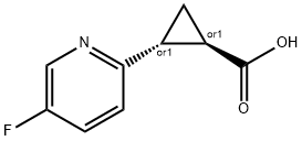 Cyclopropanecarboxylic acid, 2-(5-fluoro-2-pyridinyl)-, (1R,2R)-rel- Structure