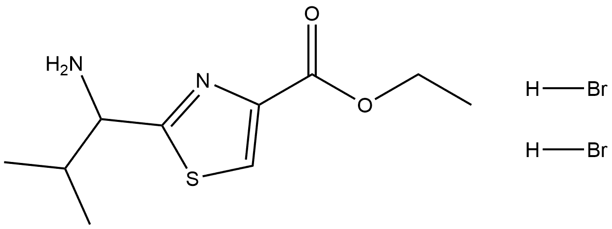 ethyl 2-(1-amino-2-methylpropyl)thiazole-4-carboxylate dihydrobromide Struktur