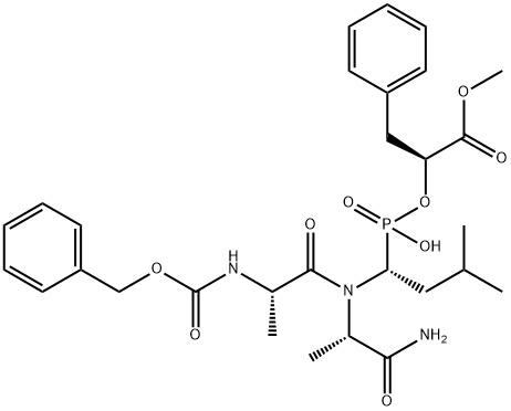 benzyloxycarbonylalanyl-alanyl-leucyl phosphinate-3-phenyllactic acid methyl ester Struktur