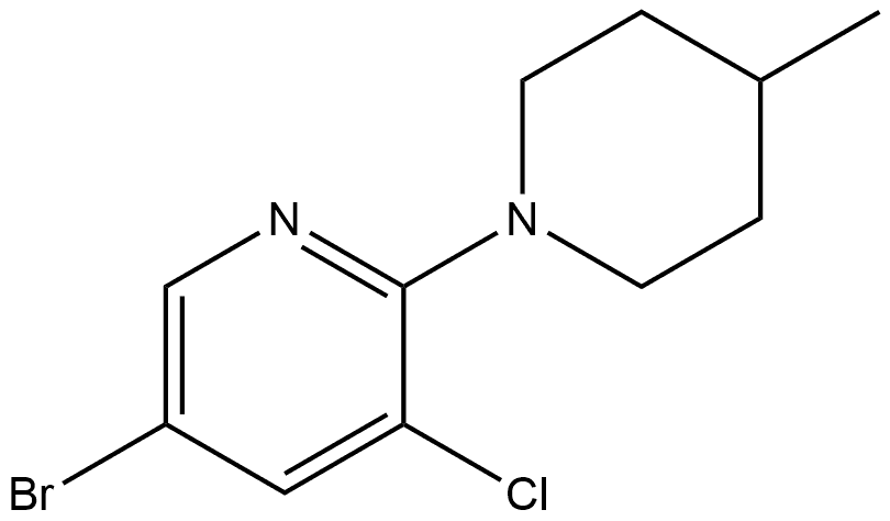 5-Bromo-3-chloro-2-(4-methyl-1-piperidinyl)pyridine 化学構造式