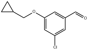 3-Chloro-5-(cyclopropylmethoxy)benzaldehyde,1289062-99-2,结构式