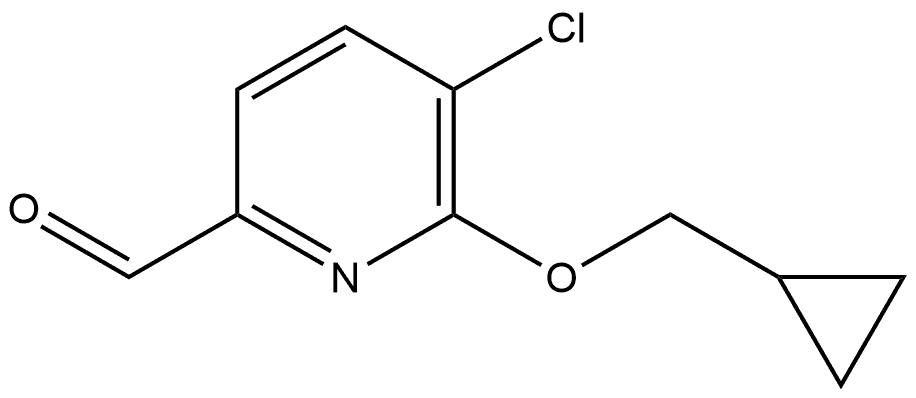 5-Chloro-6-(cyclopropylmethoxy)-2-pyridinecarboxaldehyde 化学構造式