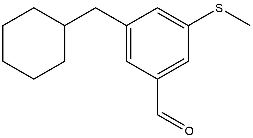 3-(Cyclohexylmethyl)-5-(methylthio)benzaldehyde Structure