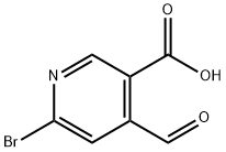 3-Pyridinecarboxylic acid, 6-bromo-4-formyl- Struktur