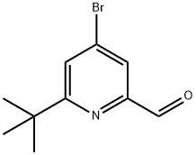 2-Pyridinecarboxaldehyde, 4-bromo-6-(1,1-dimethylethyl)- 化学構造式