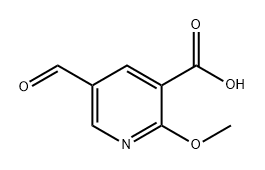 3-Pyridinecarboxylic acid, 5-formyl-2-methoxy- Struktur