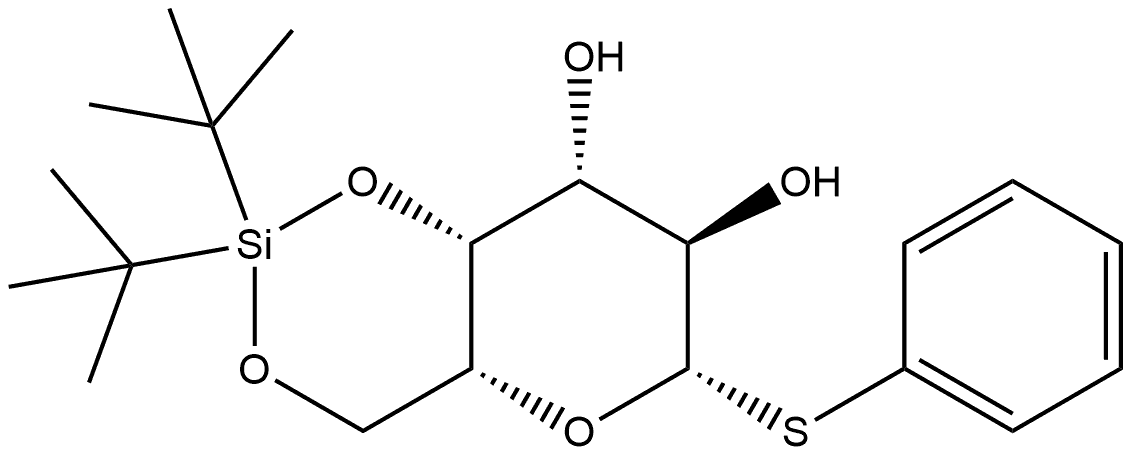 β-D-Galactopyranoside, phenyl 4,6-O-[bis(1,1-dimethylethyl)silylene]-1-thio- Struktur