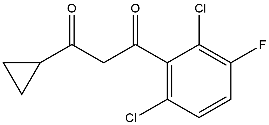 1-Cyclopropyl-3-(2,6-dichloro-3-fluorophenyl)-1,3-propanedione 化学構造式