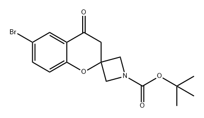 Spiro[azetidine-3,2'-[2H-1]benzopyran]-1-carboxylic acid, 6'-bromo-3',4'-dihydro-4'-oxo-, 1,1-dimethylethyl ester 结构式