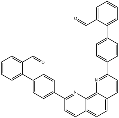 [1,1'-Biphenyl]-2-carboxaldehyde, 4'-[9-(2'-formyl[1,1'-biphenyl]-4-yl)-1,10-phenanthrolin-2-yl]- Structure