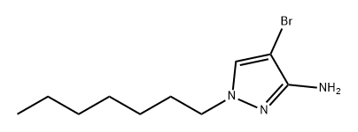 1H-Pyrazol-3-amine, 4-bromo-1-heptyl- Structure