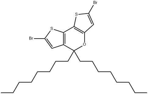 5H-Dithieno[3,2-b:2',3'-d]pyran, 2,7-dibromo-5,5-dioctyl- 化学構造式