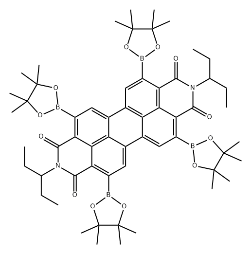 Anthra[2,1,9-def:6,5,10-d'e'f']diisoquinoline-1,3,8,10(2H,9H)-tetrone, 2,9-bis(1-ethylpropyl)-4,7,11,14-tetrakis(4,4,5,5-tetramethyl-1,3,2-dioxaborolan-2-yl)- Structure