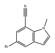 5-溴-1-甲基-1H-吲哚-7-腈,1296785-46-0,结构式