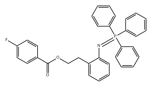 Benzoic acid, 4-fluoro-, 2-[2-[(triphenylphosphoranylidene)amino]phenyl]ethyl ester Struktur