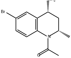 Ethanone, 1-[(2S,4R)-4-amino-6-bromo-3,4-dihydro-2-methyl-1(2H)-quinolinyl]- Structure