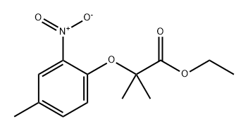 Propanoic acid, 2-methyl-2-(4-methyl-2-nitrophenoxy)-, ethyl ester Structure