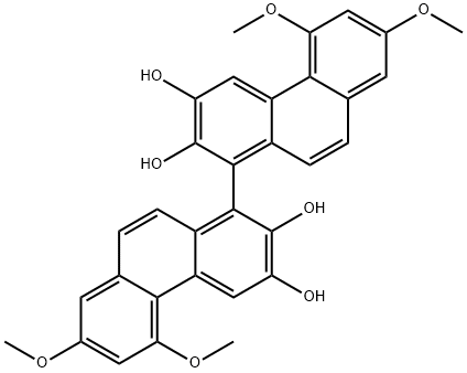 [1,1'-Biphenanthrene]-2,2',3,3'-tetrol, 5,5',7,7'-tetramethoxy- (9CI) Struktur