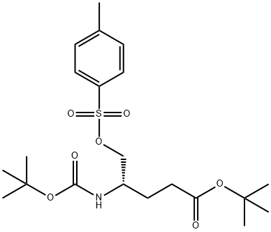 Pentanoic acid, 4-[[(1,1-dimethylethoxy)carbonyl]amino]-5-[[(4-methylphenyl)sulfonyl]oxy]-, 1,1-dimethylethyl ester, (4S)- Struktur